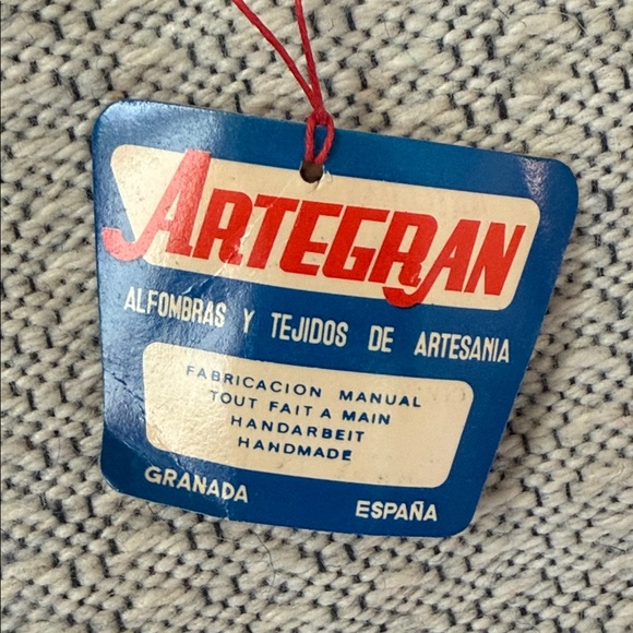 New Handmade Wool Blend Drawstring Blanket Bag Purse Dove Olive Branch 15x15 - Picture 2 of 13